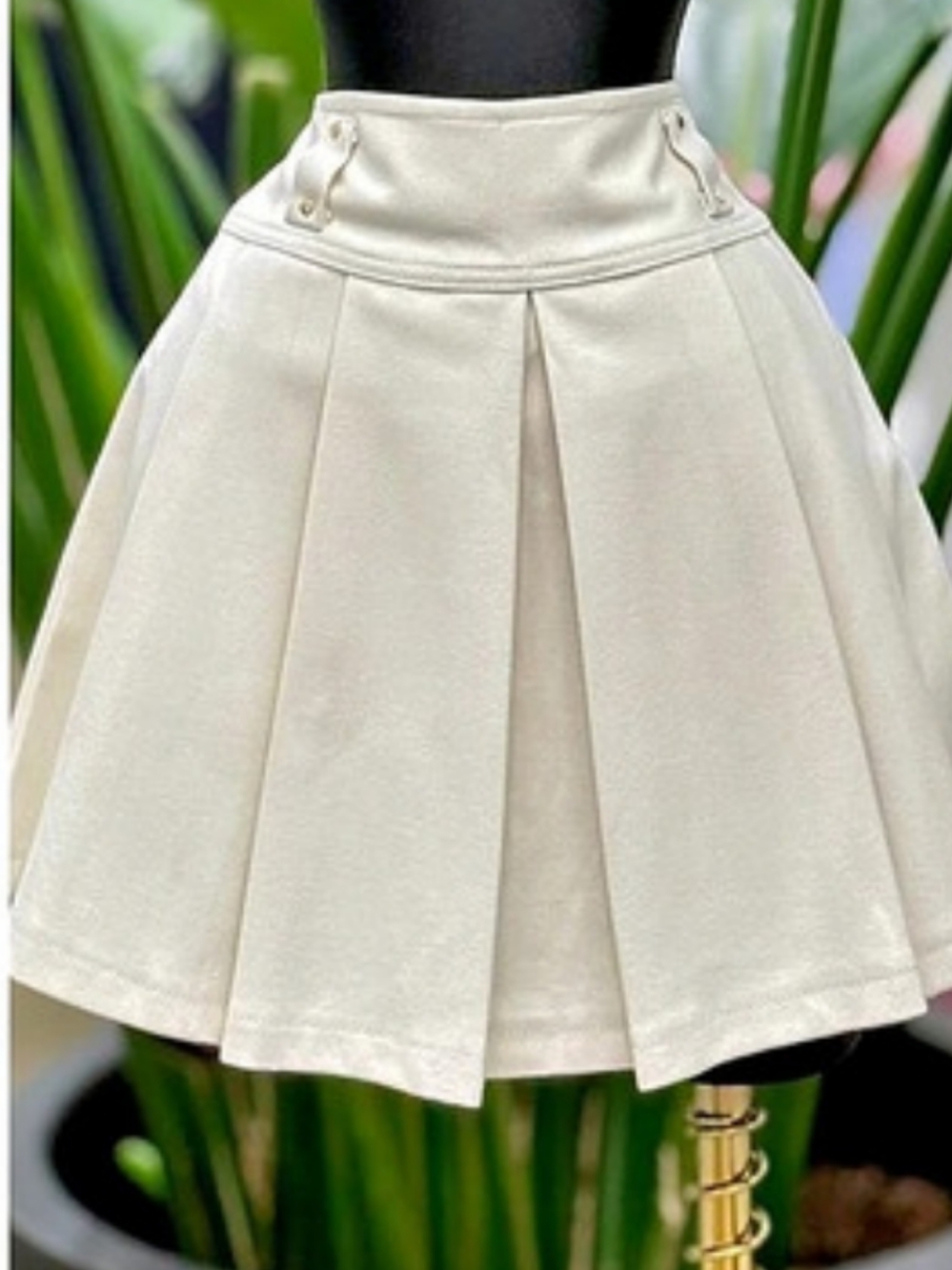 Pleated Skort in Beige